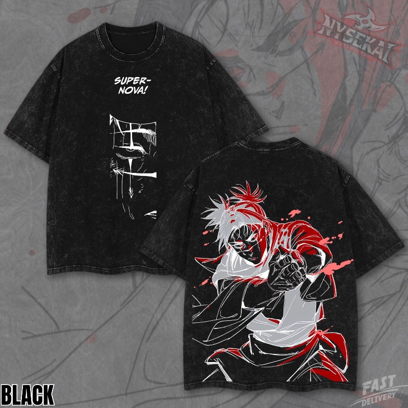 Street Fashion Magazine - เสื้ออนิเมะ Choso, เสื้อยืดลายกราฟิก Supernova, เสื้อยืดลายการ์ตูนสีเทาแบบวอช, เสื้อยืดแนวสตรีทสไตล์