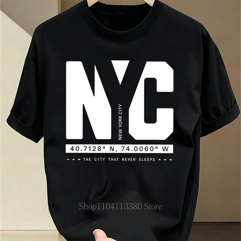 Street Fashion Nyc - เสื้อยืดพิมพ์ลายกราฟิก Nyc สำหรับผู้ชาย แฟชั่นลำลองฤดูร้อน สไตล์มินิมอล เสื้อท็อปส์แนวสตรีท