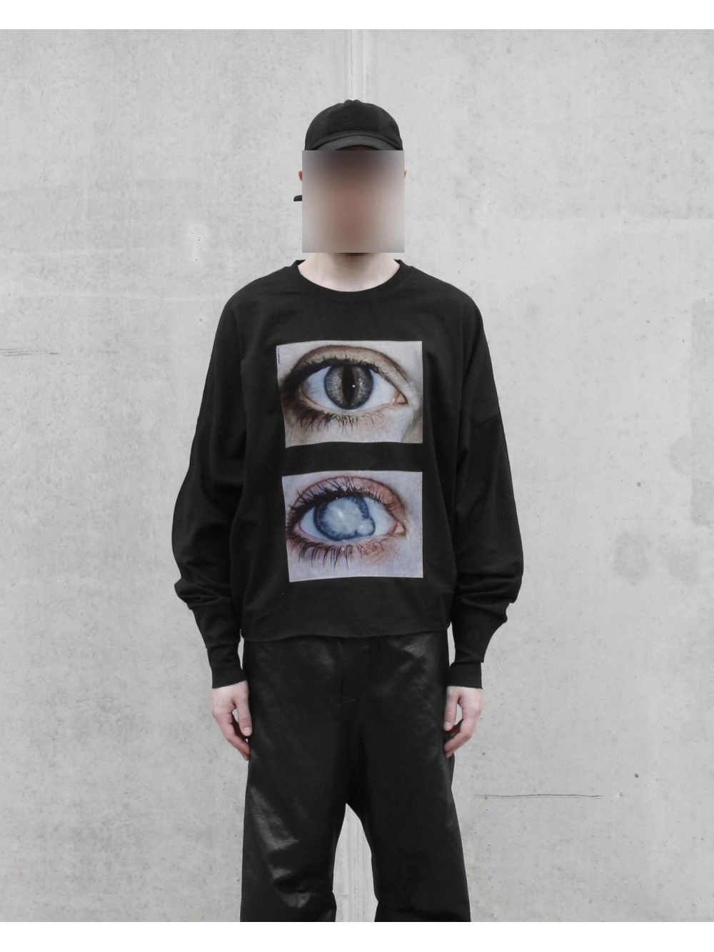 Street Fashion China - เสื้อท็อปอเนกประสงค์แขนยาวพิมพ์ลายตาคู่สไตล์ดาร์กกอธิคสมจริง ปี 2026 แฟชั่นแนวพังก์สตรีทเทรนด์ Y2K สไตล์ดีแคดเอนท์