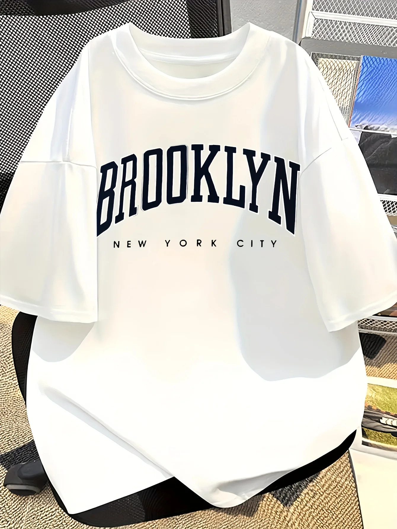 Street Fashion Nyc - เสื้อยืดพิมพ์ลายบรูคลิน NYC ผ้าฝ้าย 100% สำหรับผู้ชาย เสื้อยืดลำลองขนาดใหญ่สไตล์สตรีทแวร์