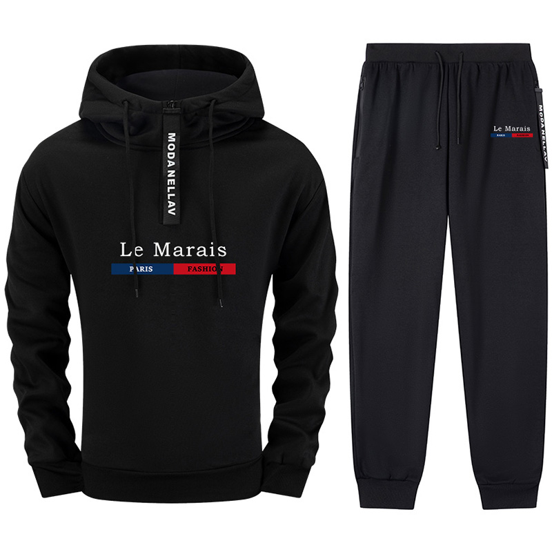 Street Fashion Paris 2025 - ชุดวอร์มแฟชั่นใหม่ปี 2025 เสื้อฮู้ดซิป + กางเกงวอร์ม สไตล์สตรีท