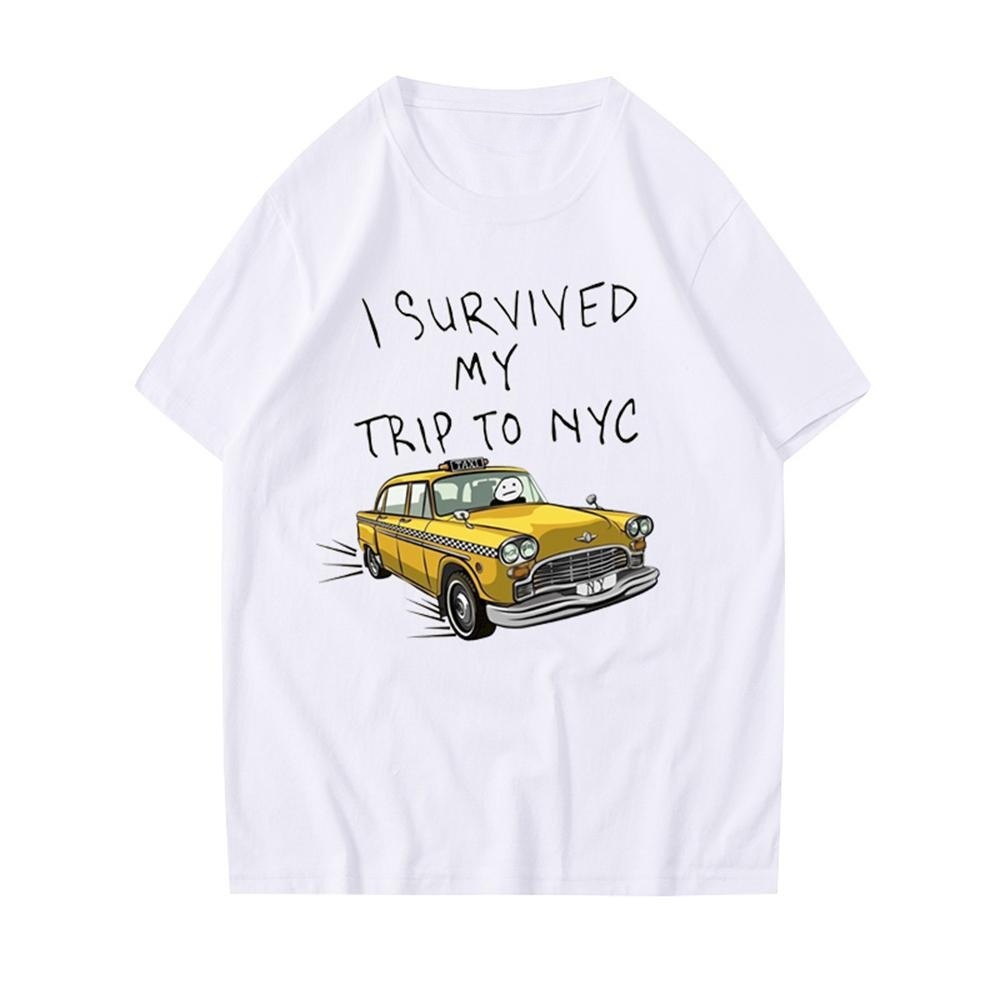 Street Fashion Nyc - ฉันรอดพ้นจากการเดินทางไปนิวยอร์ก เสื้อยืดคอตตอนลายกราฟิกคอสเพลย์จากภาพยนตร์ สำหรับผู้ชายและผู้หญิง เสื้อยืดสตรีทแวร์ฤดูร้อน