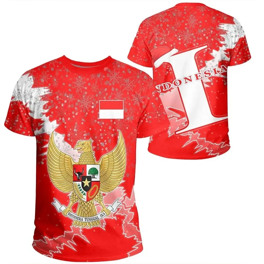 Street Fashion Usa - ธงอินโด 3D Heraldic พิมพ์เสื้อยืดสําหรับชายฤดูร้อนสบายๆกีฬาแฟชั่นชายขนาดใหญ่ Street เสื้อแขนสั้น