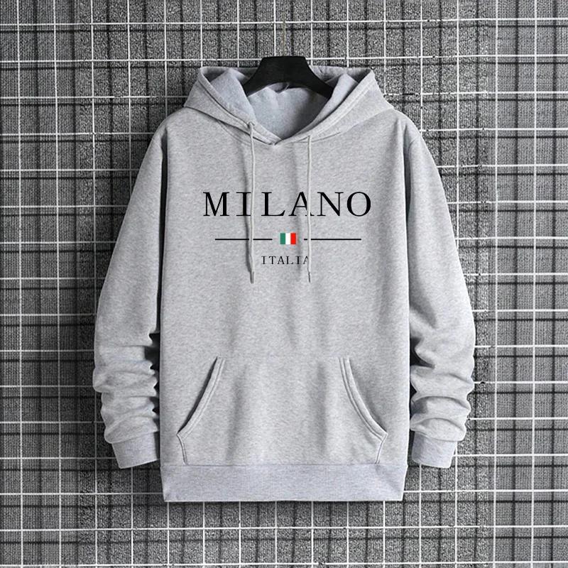 Street Fashion In Milan - เสื้อฮู้ดผู้ชายแฟชั่นมิลาน อิตาลี 2025 สตรีทแวร์แนวฮิปฮอป เสื้อฮู้ดลำลองสไตล์สตรีทสำหรับผู้ชาย
