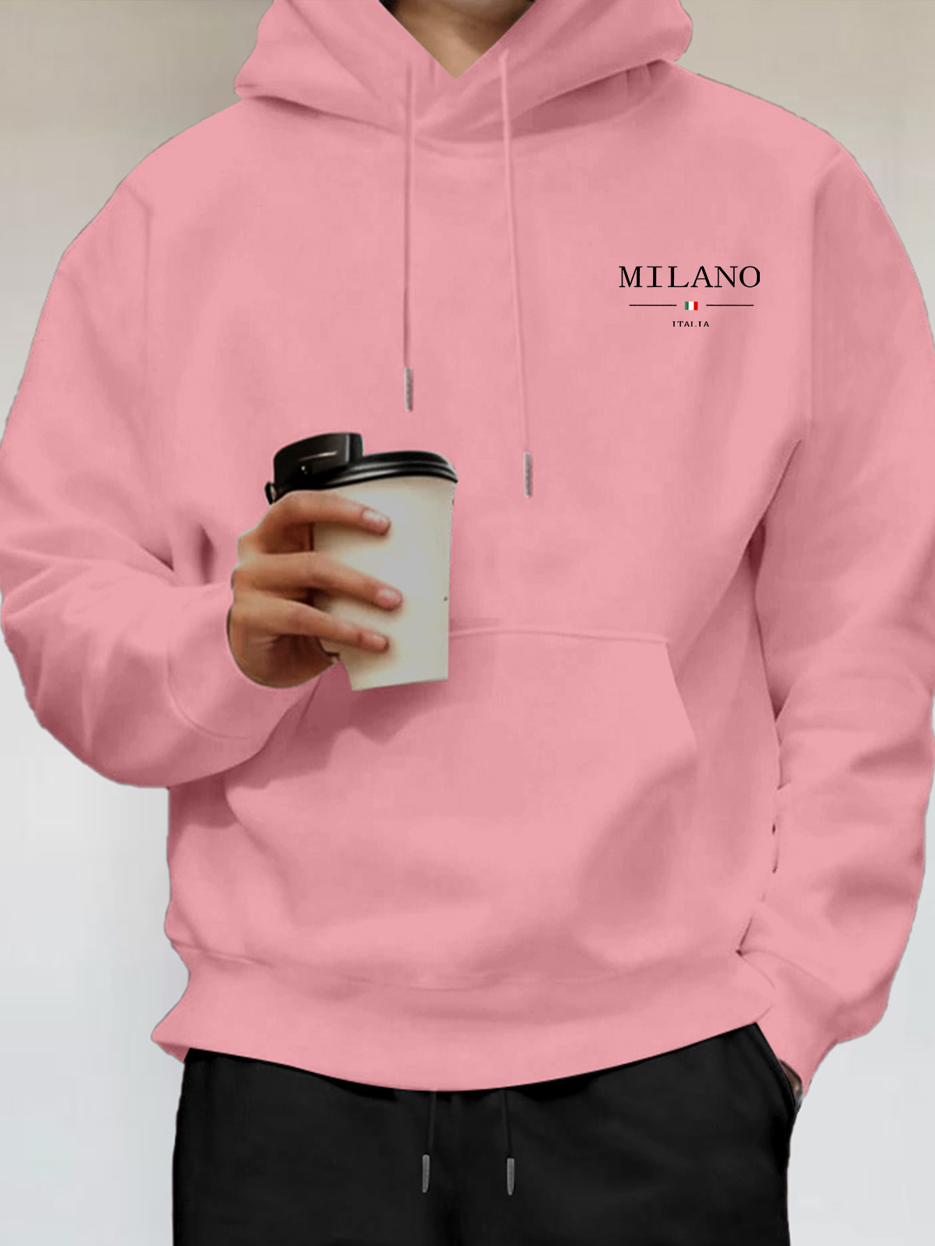 เสื้อฮู้ดดี้ผู้ชายลายพิมพ์ตัวอ - Street Fashion In Milan บทวิจารณ์และราคา