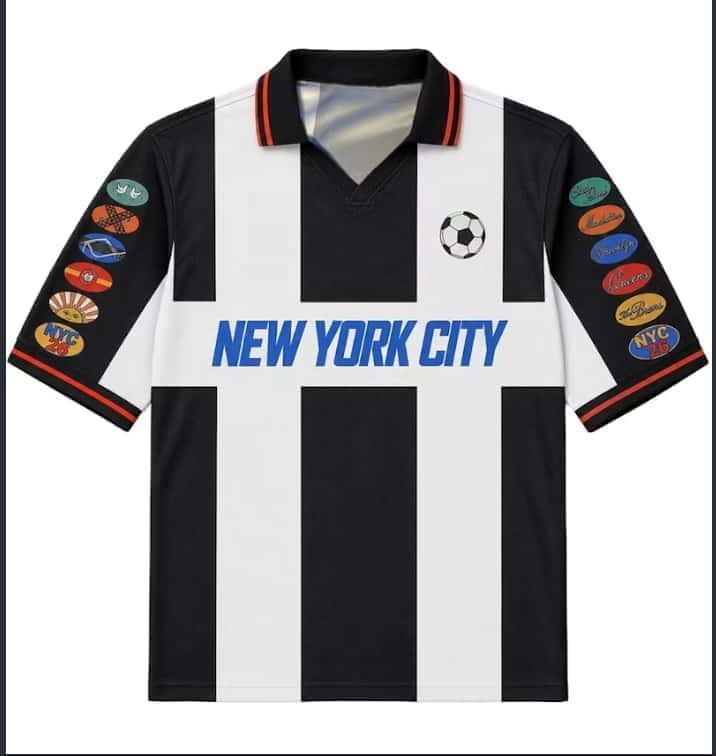 เสื้อฟุตบอลสไตล์เรโทร NYC 26 B - Street Fashion Nyc บทวิจารณ์และราคา