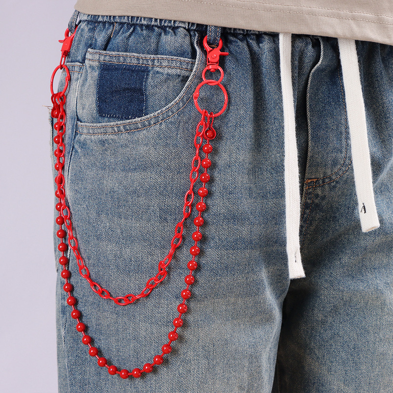 โซ่กางเกงหลายชั้นประดับลูกปัดส - Street Fashion Jewelry บทวิจารณ์และราคา