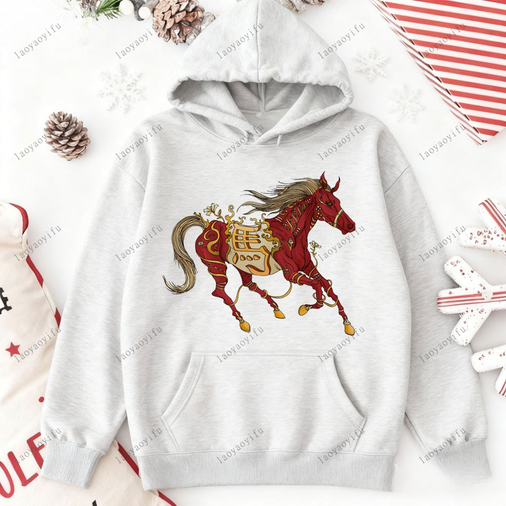 เสื้อฮู้ดลายกราฟิกปีม้า ปีใหม่ - Street Fashion Essentials บทวิจารณ์และราคา
