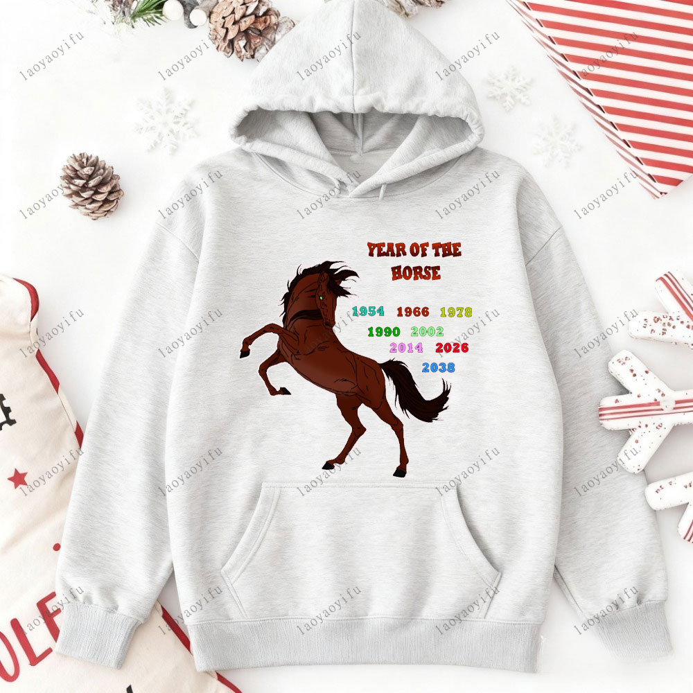 เสื้อฮู้ดลายกราฟิกปีม้า ปีใหม่ - Street Fashion Essentials บทวิจารณ์และราคา