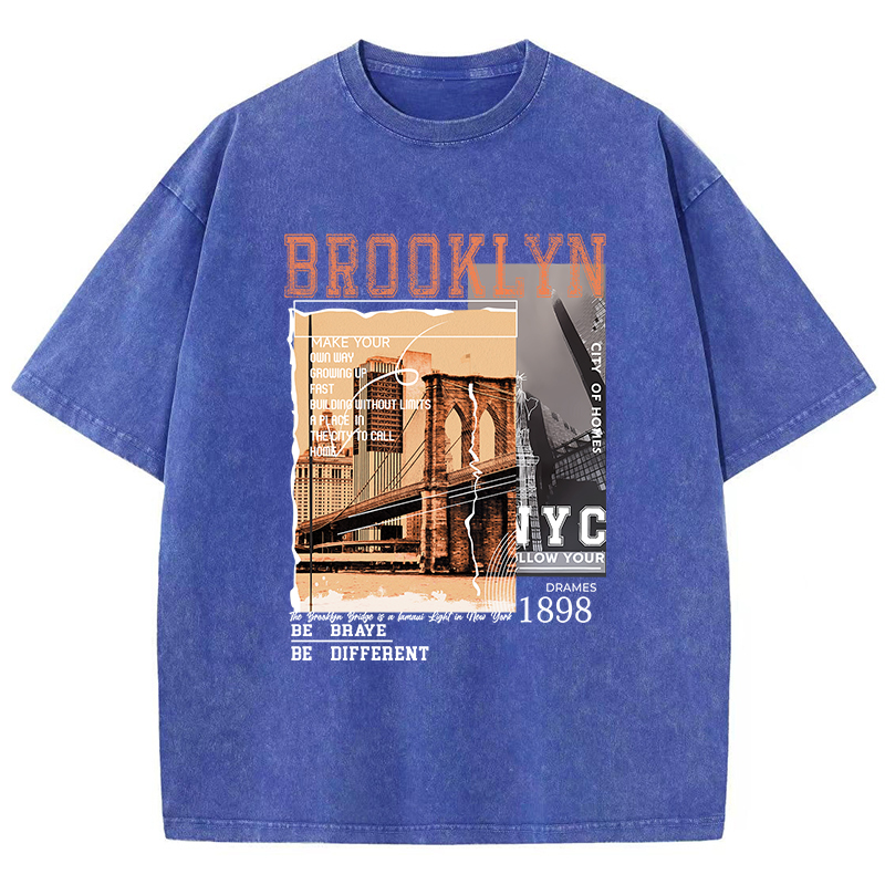 Brooklyn 1898 NYC BE เสื้อยืดผ - Street Fashion Nyc บทวิจารณ์และราคา