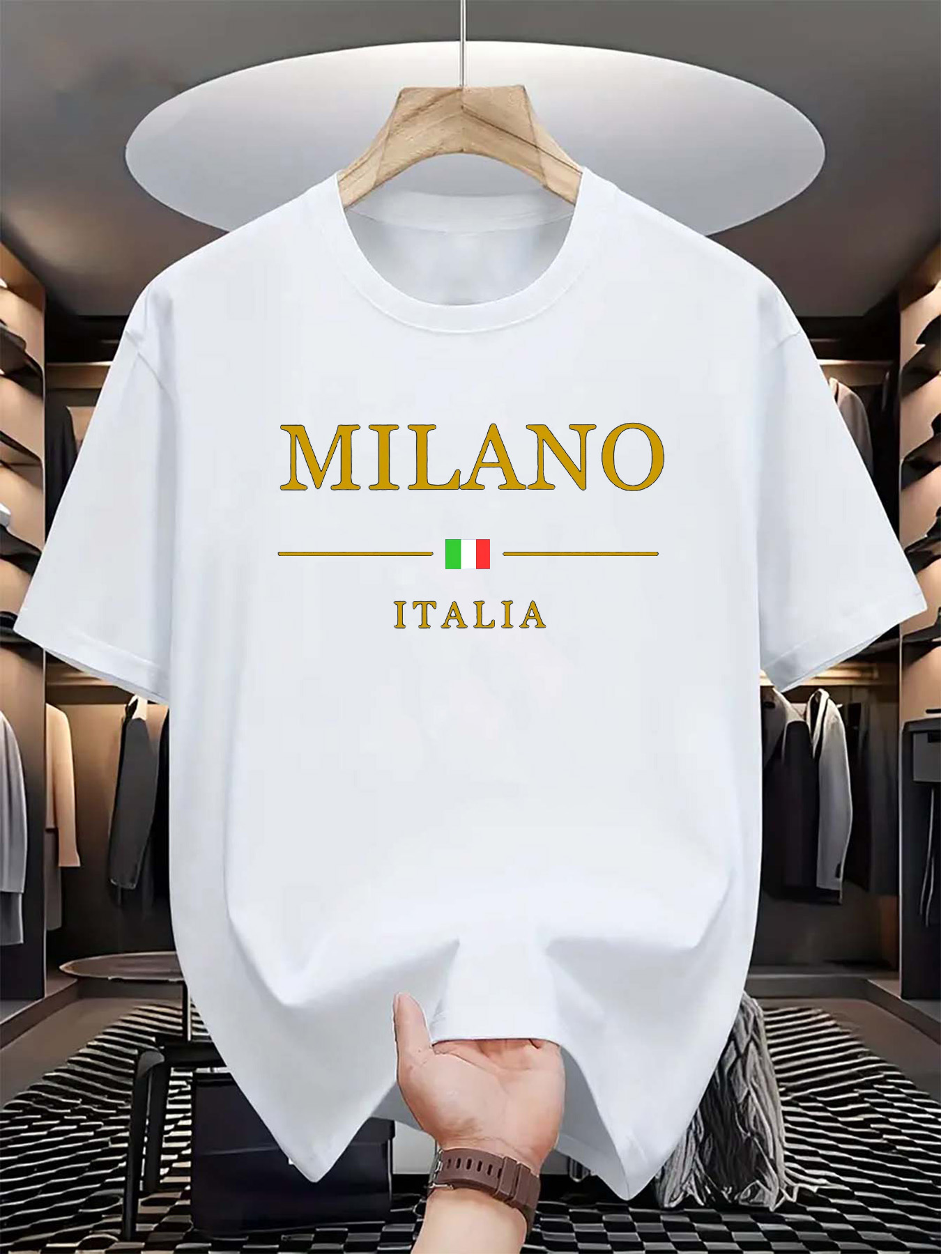 เสื้อยืดผ้าฝ้ายแท้ลายพิมพ์มิลา - Street Fashion In Milan บทวิจารณ์และราคา
