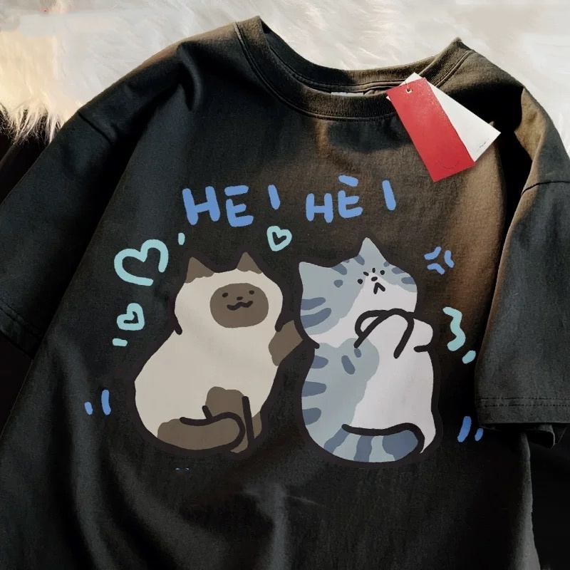 ZAZOMDE 2025 แมวตลกพิมพ์ผ้าฝ้า - Street Fashion Japan 2025 บทวิจารณ์และราคา