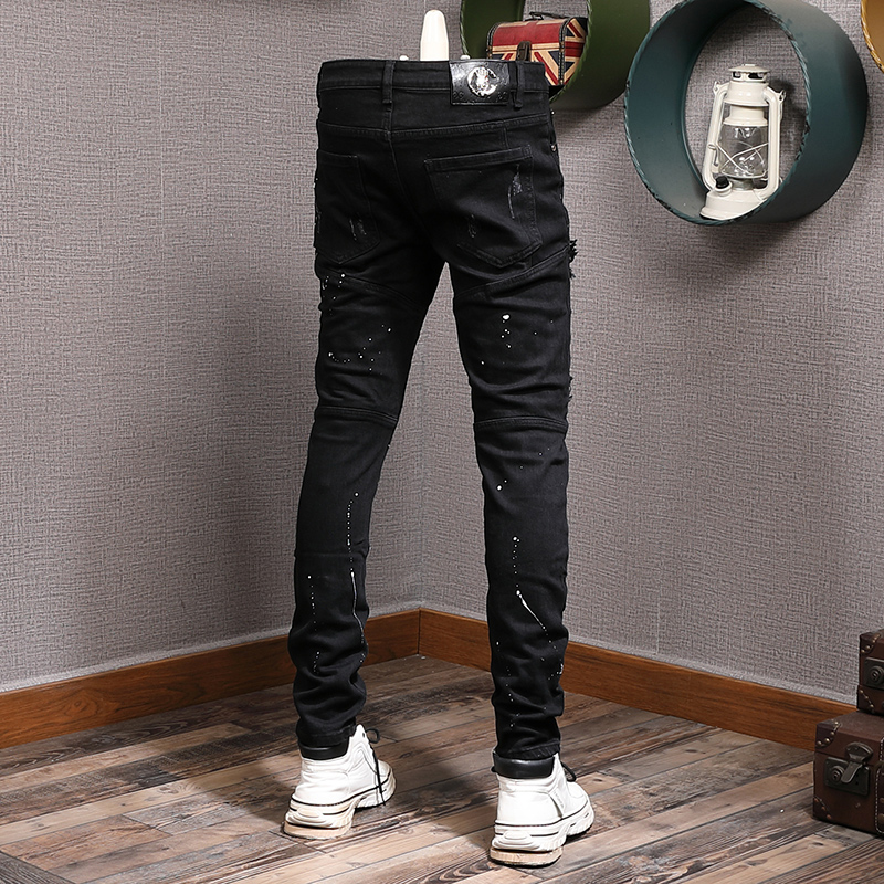 Streetwear กางเกงยีนส์ผู้ชายแฟ - Distressed Jean Rip บทวิจารณ์และราคา