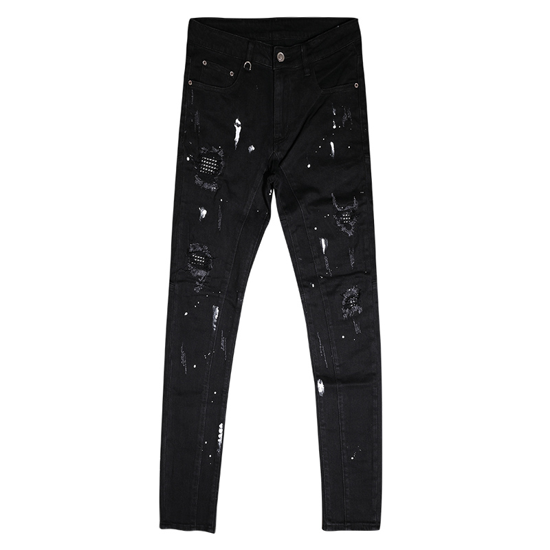 Streetwear กางเกงยีนส์ผู้ชายแฟ - Distressed Jean Rip บทวิจารณ์และราคา