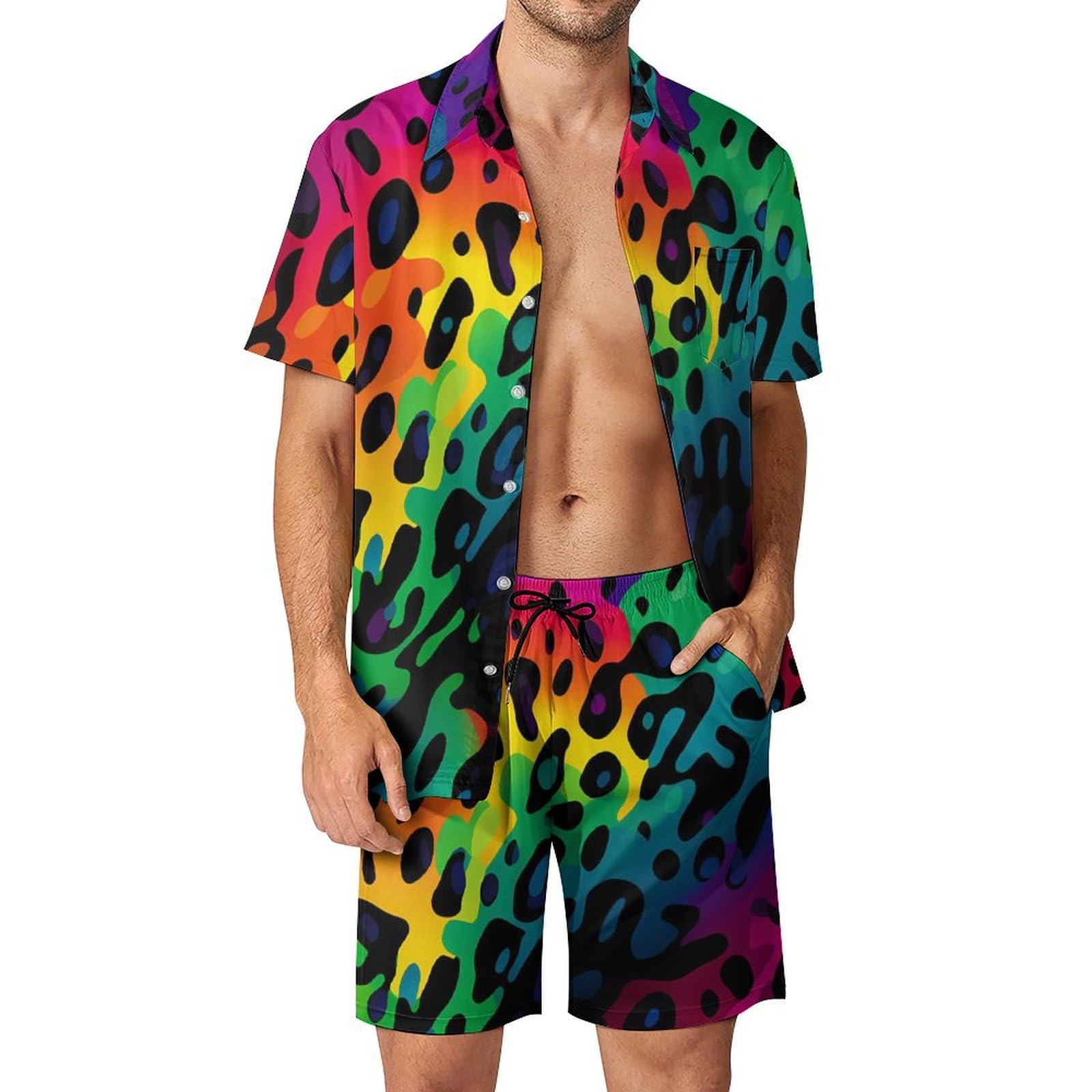 ชุดเสื้อเชิ้ตผู้ชายลายพิมพ์สาม - Street Fashion Clothes บทวิจารณ์และราคา