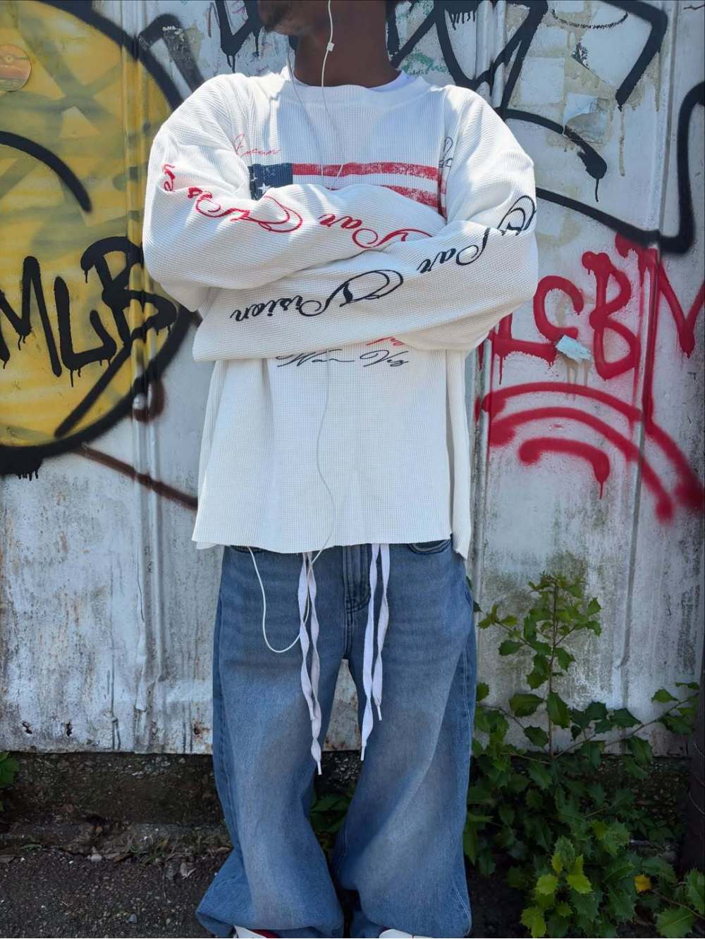 เสื้อแขนยาวสไตล์วอฟเฟิลพิมพ์ลา - Street Fashion Us บทวิจารณ์และราคา