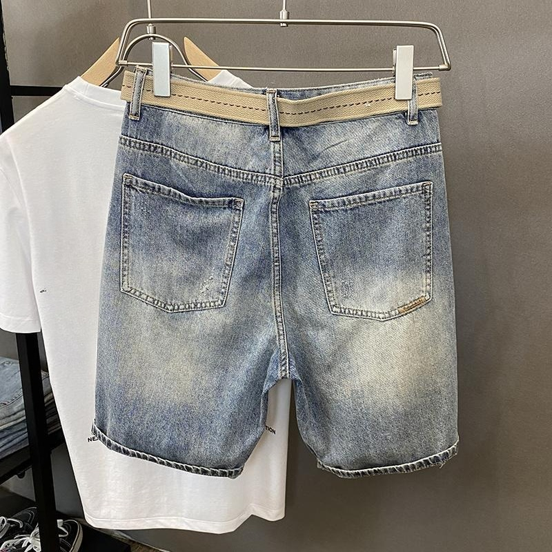 Light Blue Ripped Baggy กางเกง - Distressed Jean Rip บทวิจารณ์และราคา
