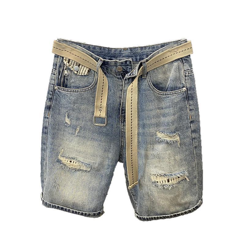 Light Blue Ripped Baggy กางเกง - Distressed Jean Rip บทวิจารณ์และราคา