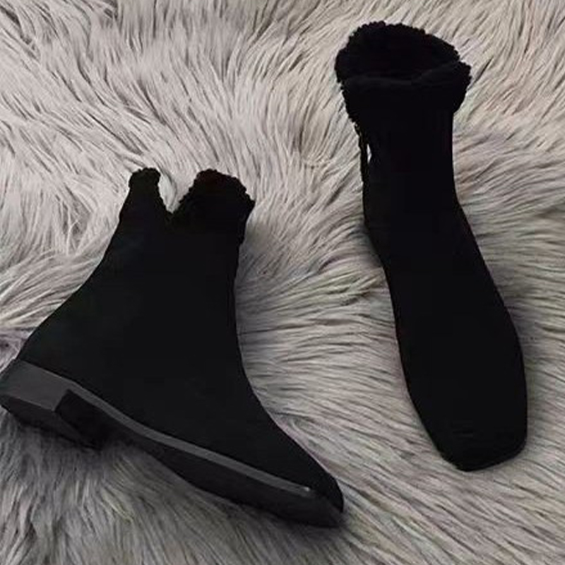 รองเท้าบูทข้อเท้าขนเฟอร์แบบใหม - Street Fashion Clothes บทวิจารณ์และราคา