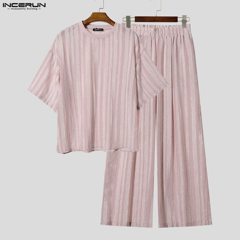 ชุดเซ็ตผู้ชาย INCERUN เสื้อยืด - Street Fashion Clothes บทวิจารณ์และราคา