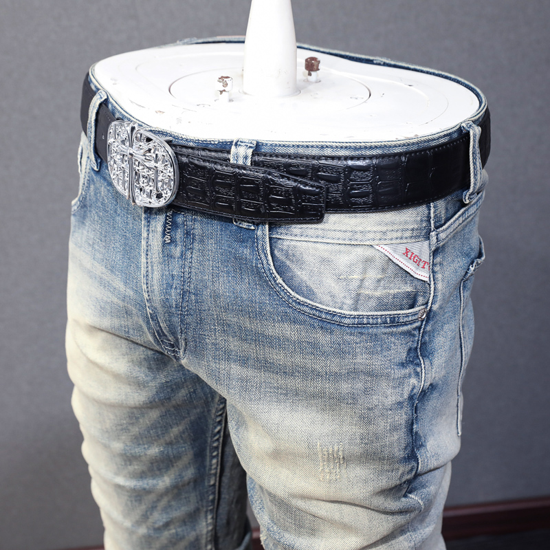 อิตาเลี่ยนผู้ชายแฟชั่นกางเกงยี - Distressed Jean Rip บทวิจารณ์และราคา