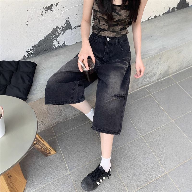 กางเกงยีนส์ขาดรุ่ยทรงขาสั้น คว - Distressed Jean Rip บทวิจารณ์และราคา