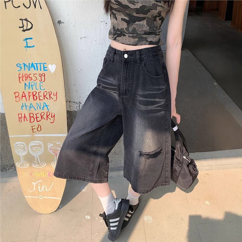 กางเกงยีนส์ขาดรุ่ยทรงขาสั้น คว - Distressed Jean Rip บทวิจารณ์และราคา