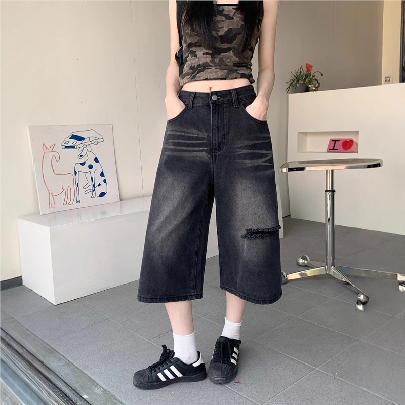 กางเกงยีนส์ขาดรุ่ยทรงขาสั้น คว - Distressed Jean Rip บทวิจารณ์และราคา