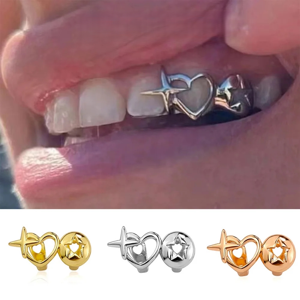 ฝาครอบฟันรูปหัวใจแบบพังก์ฮิปฮอ - Street Fashion Jewelry บทวิจารณ์และราคา