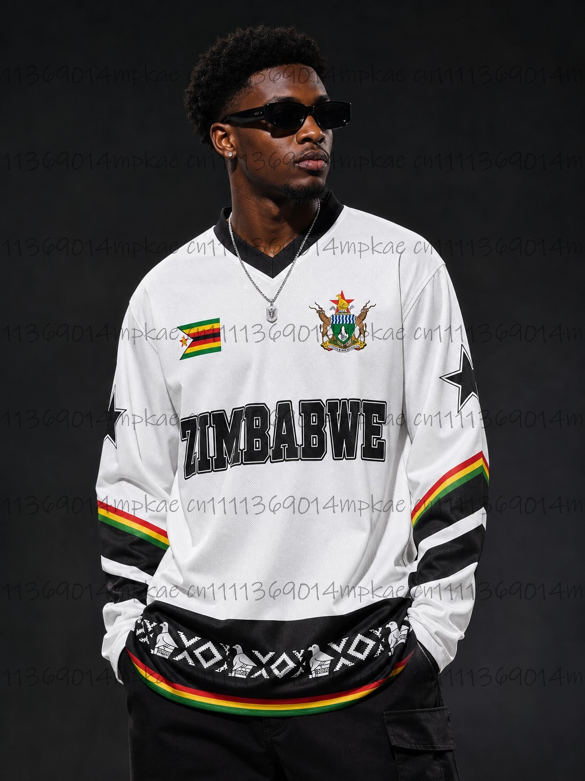 เสื้อยืดแขนยาวคอวีพิมพ์ลายสไตล - Street Fashion China บทวิจารณ์และราคา