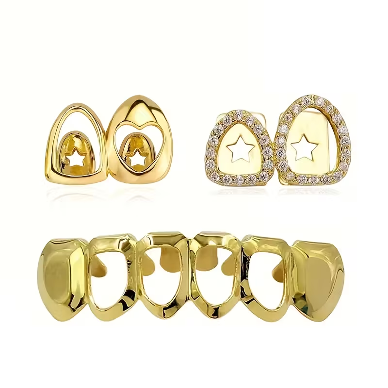 เครื่องประดับฟันแบบกลวงเงาวาวส - Street Fashion Jewelry บทวิจารณ์และราคา
