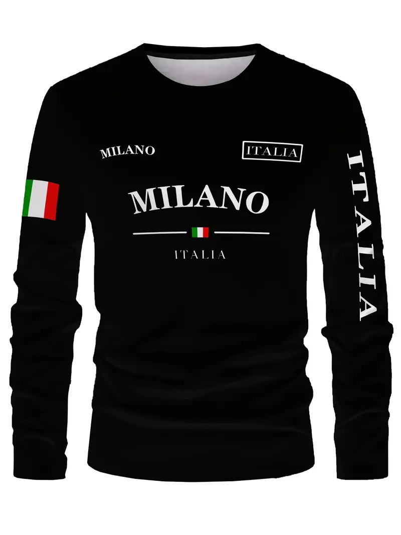 เสื้อยืดแขนยาวผู้ชาย ฤดูใบไม้ผ - Street Fashion In Milan บทวิจารณ์และราคา