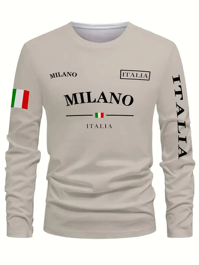 เสื้อยืดแขนยาวผู้ชาย ฤดูใบไม้ผ - Street Fashion In Milan บทวิจารณ์และราคา